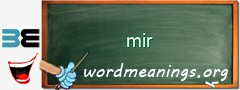WordMeaning blackboard for mir